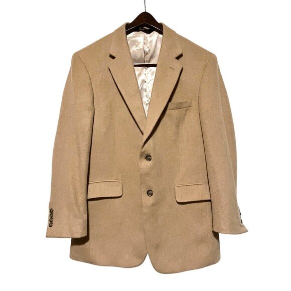 Jos A Bank Mens Gordon Sport Coat 40R 100% Camel Hair Blazer Jacket Minimalist - Picture 2 of 14